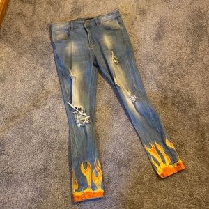 Embellish Flame Jeans